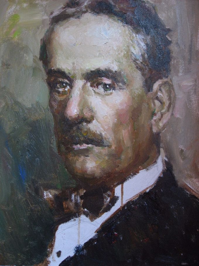 Protret van Puccini rond 1918.
