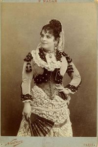 Célestine Galli Marié creëerde de rol van Carmen in de gelijknamige opera van Bizet aan de Opera Comique te Parijs 1875. Ze zong deze rol ook te Gent in 1882.
Foto: privécollectie 