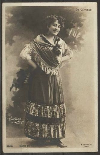 Jeanne Marié-de-l'Isle nicht en leerling van Galli-Marié zong ook te Gent de rol van Carmen in 1904 en 1910 .
Foto: van 1904 privécollectie 