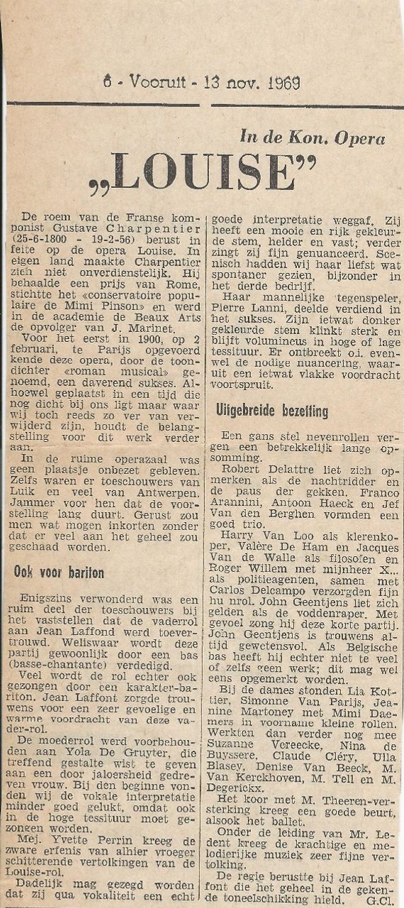 Mooi krantenartikel over de galavoorstelling van de Opera 