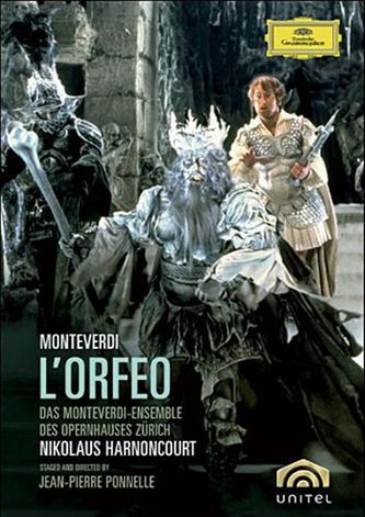 Prachtige eerste operafilm van L'Orfeo een klassieke voorstelling heel dicht aanleunend bij een 17 de eeuw uitvoering met historische instrumenten onder leiding van Hanoncourt 1978