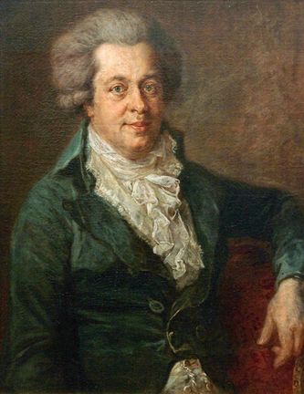 De zieke Mozart op het einde van zijn leven tijdens het schrijven van zijn opera 