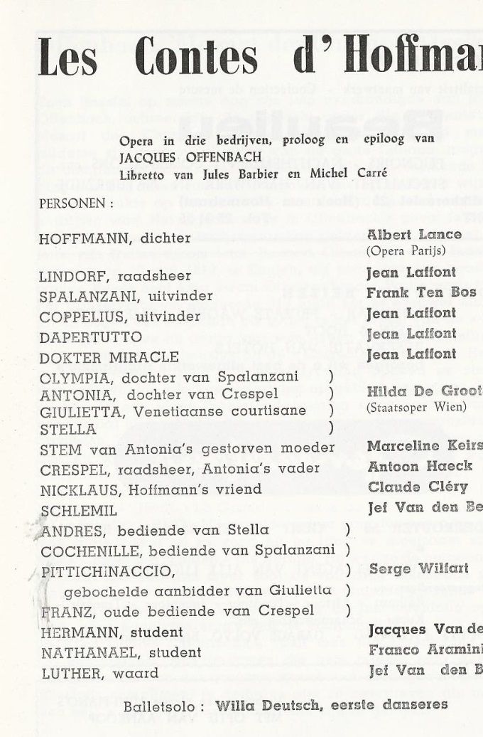 Bezetting van de opera 