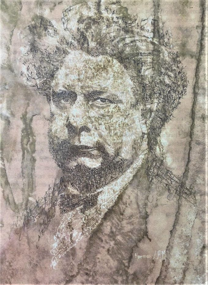 Portret van Felix Timmermans door Herman Lam.