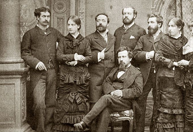 Zeer zeldzaam document van de componist met de cast van zijn opera 