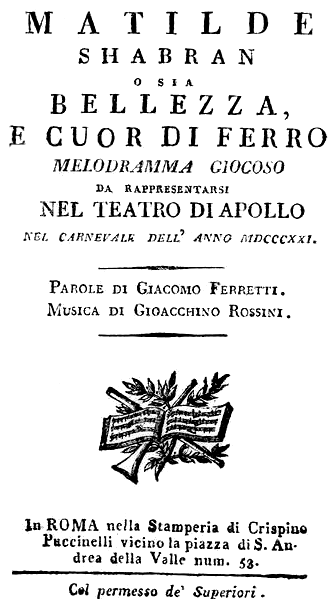 Affiche van de première 1821. 